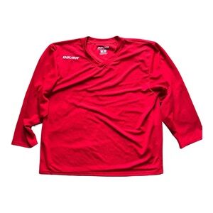 Men’s Medium Bauer Practice Hockey Jersey Solid Red